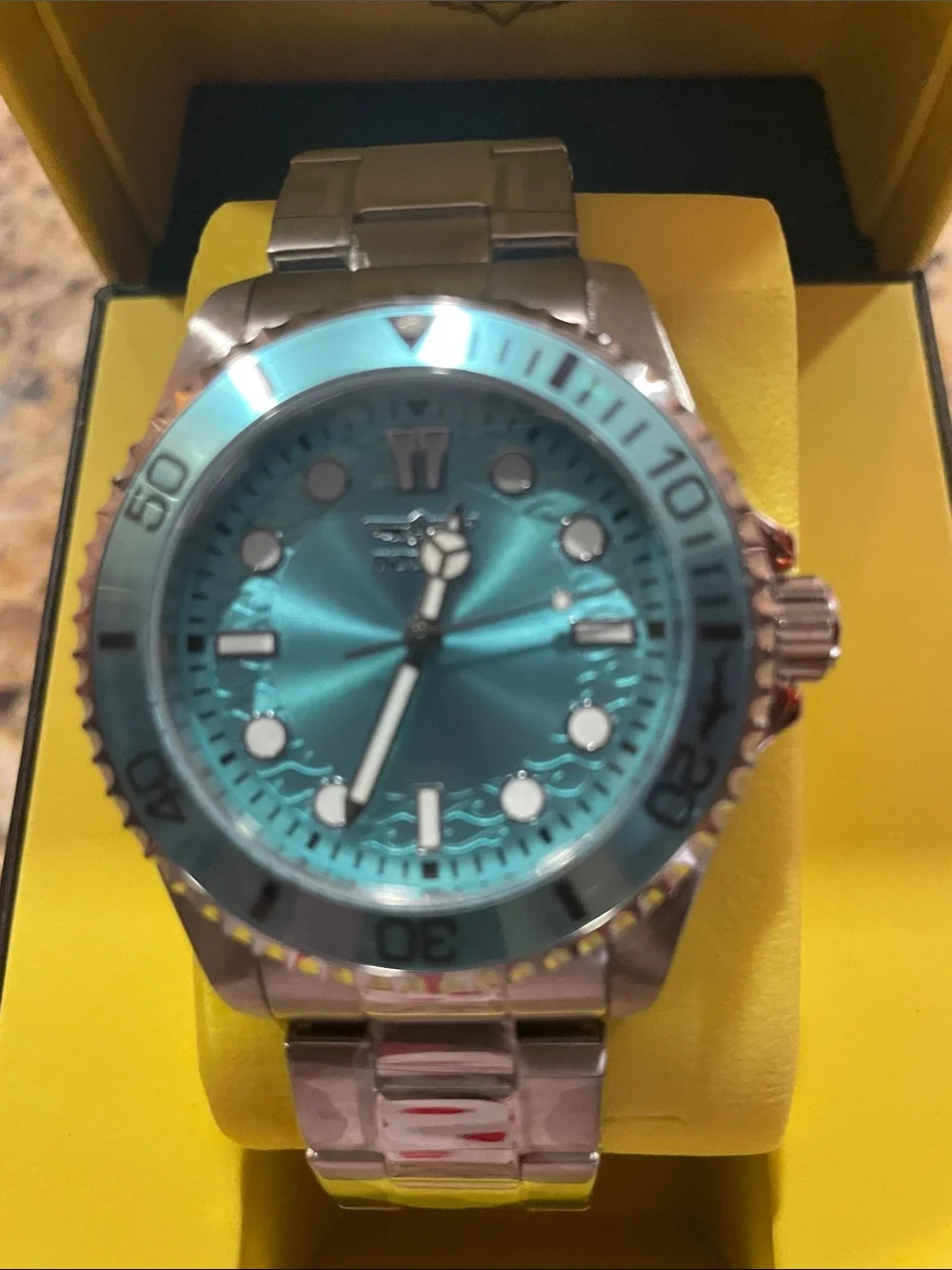 Invicta Pro Diver Tiffany Blue Dial Stainless Steel Watch